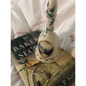 Thomas Kinkade Victorian Christmas Bell Porcelain Hand Painted Decor